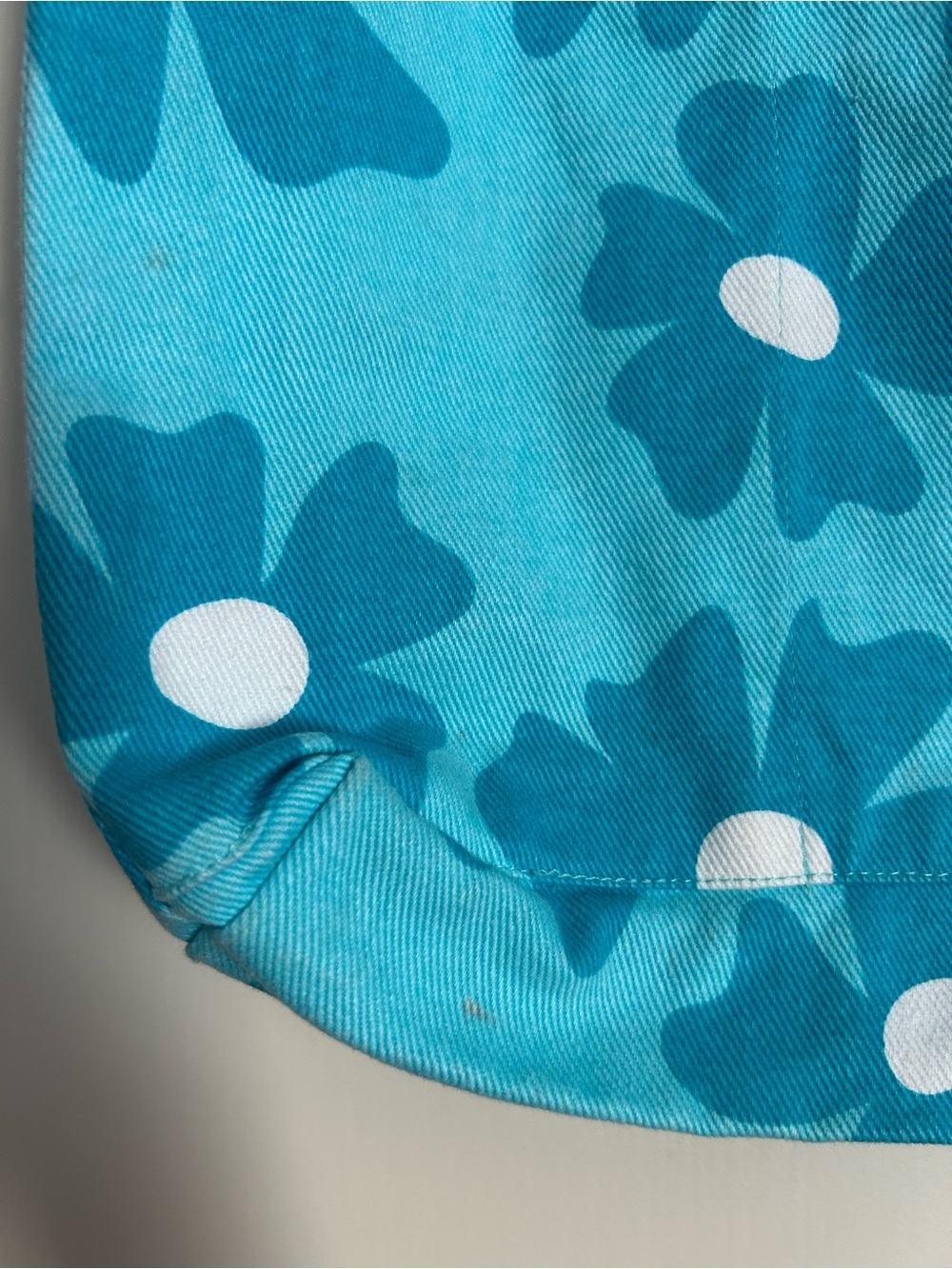 Big Bud Press Mini Tote, Turquoise With Flowers. - Picture 10 of 10